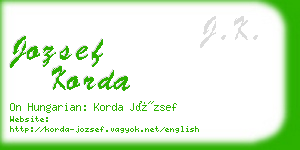 jozsef korda business card